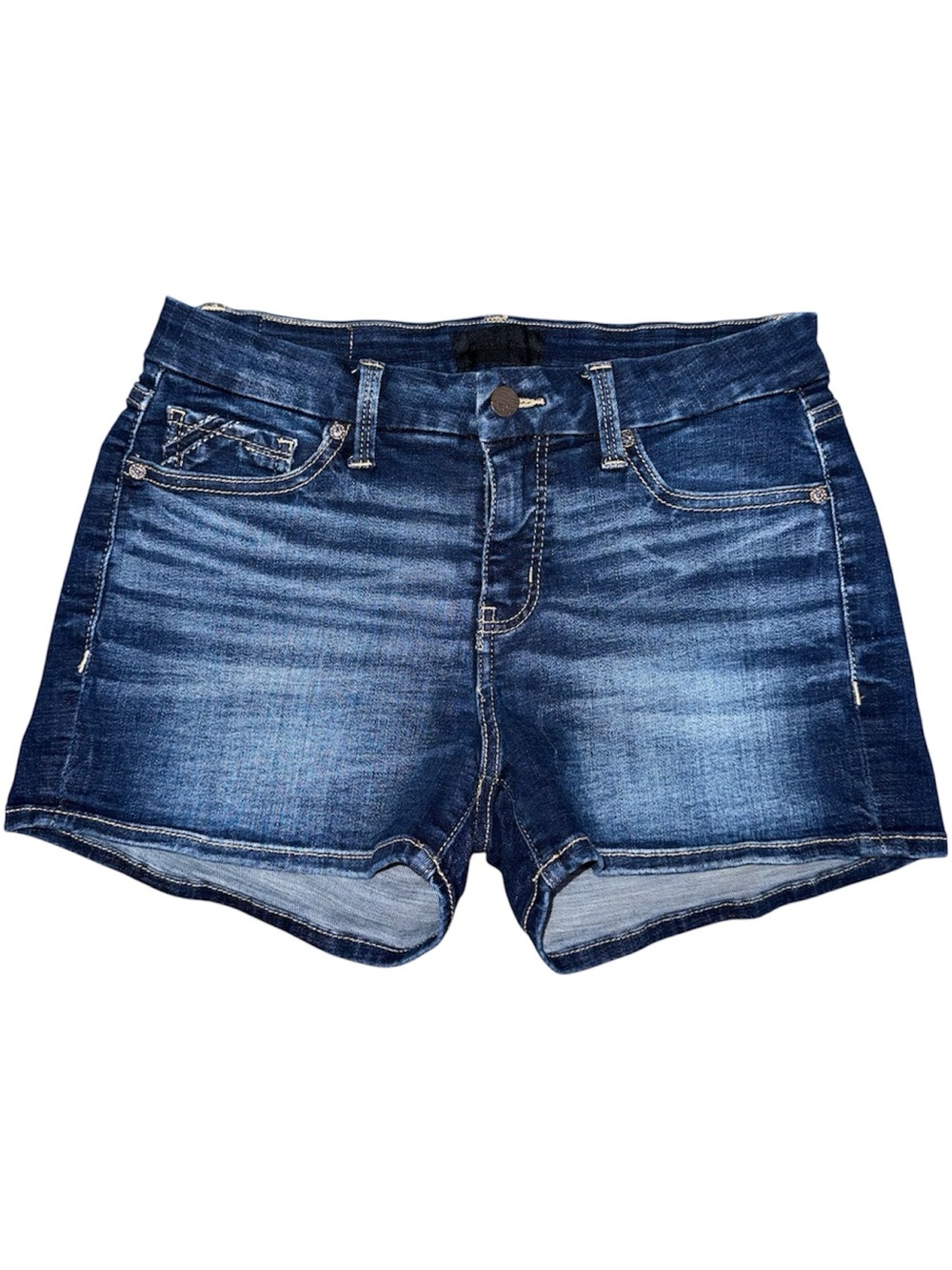Buckle Black NWOT Fit No. 53 Stretch Jean Shorts Mid Rise 3” Shortie Sz 27 Dark - Picture 2 of 9